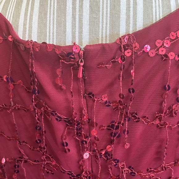 Glamorous Burgundy Sequin Evening Gown - Picture 5 of 9